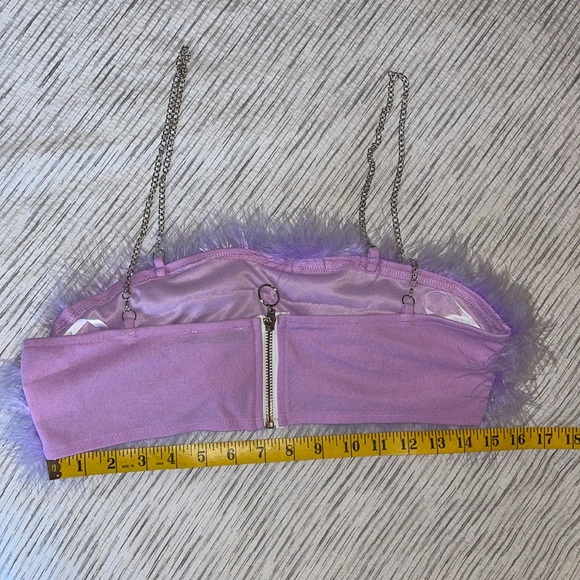 SHEIN Lavender Y2K Feather Top - Picture 9 of 11